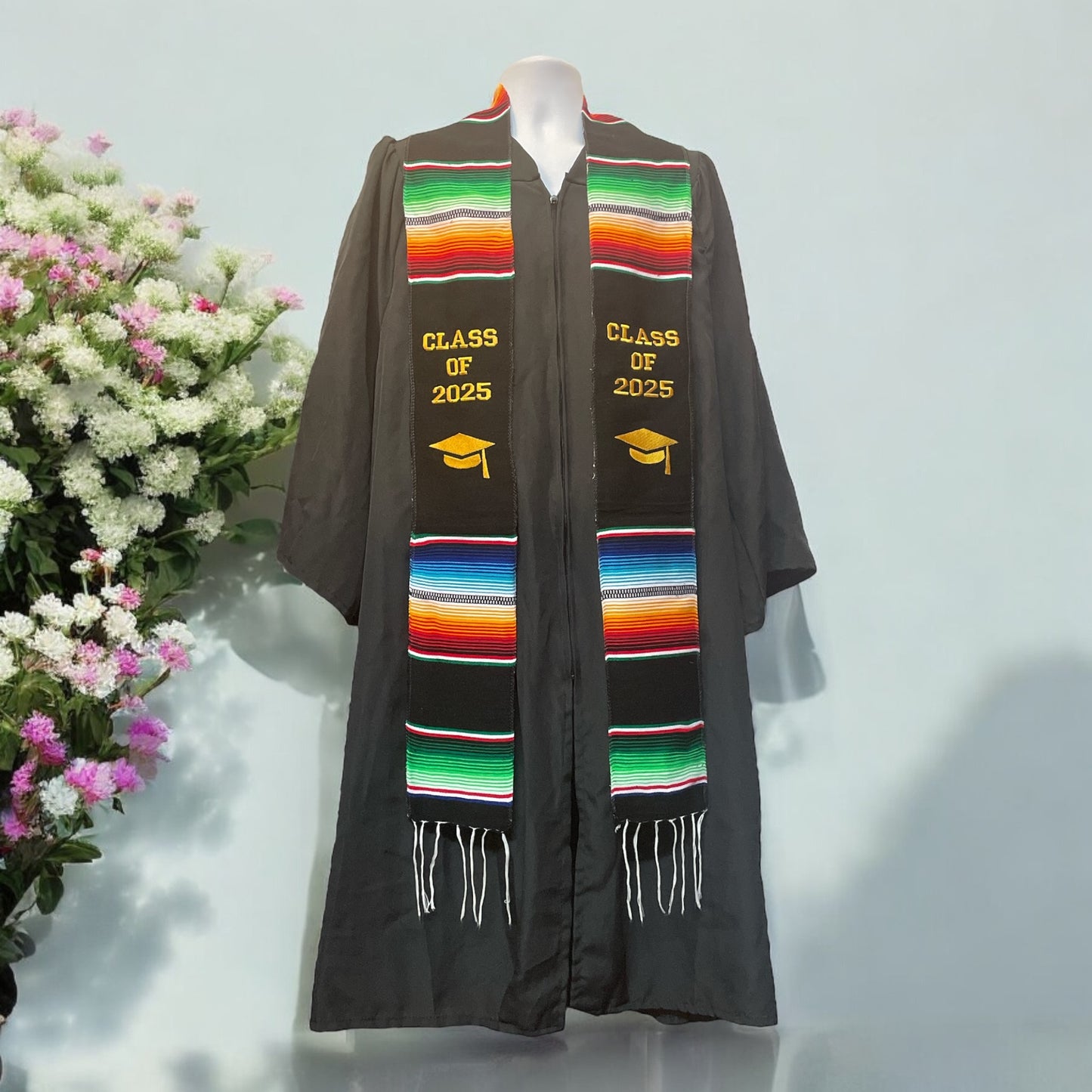 Estola de graduacion 2025 en autentico sarape mexicano. Graduation Stole/sash 2025. Hispanic Heritage