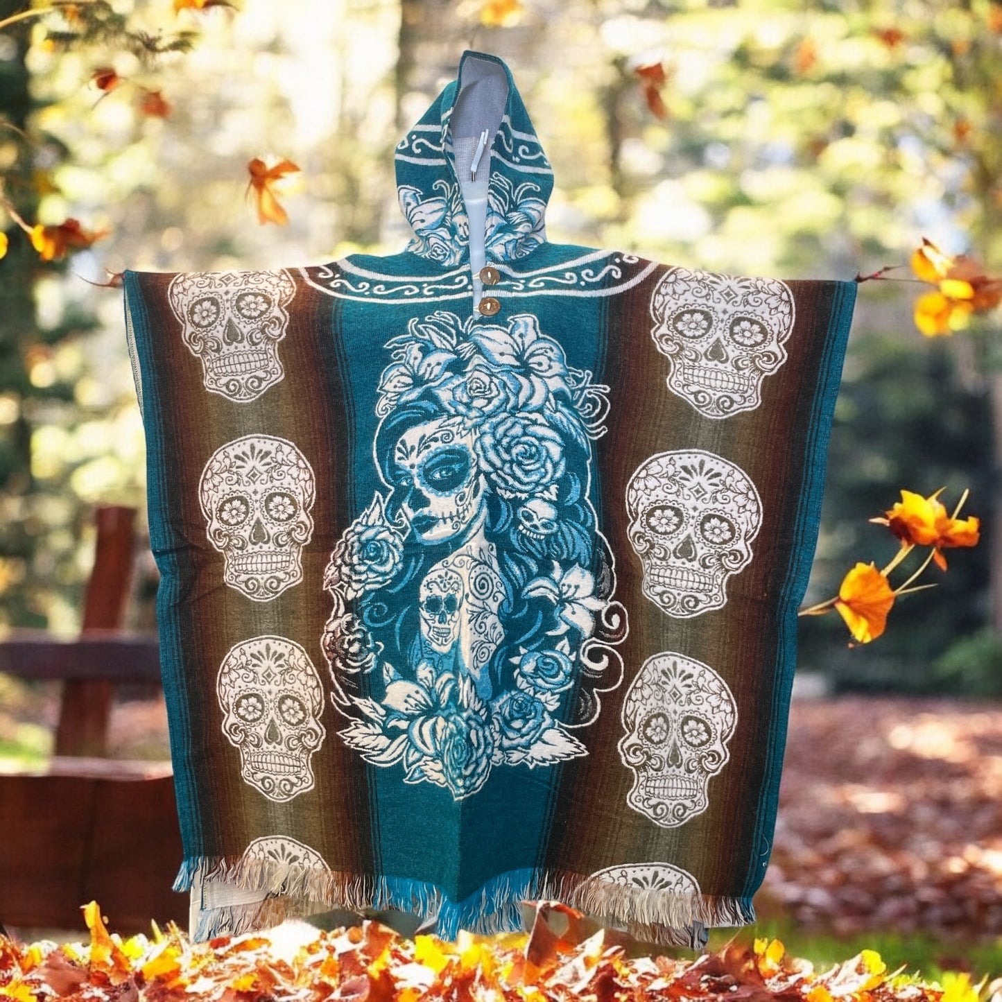 Gaban de la Catrina/ Poncho de la Catrina with hoodie