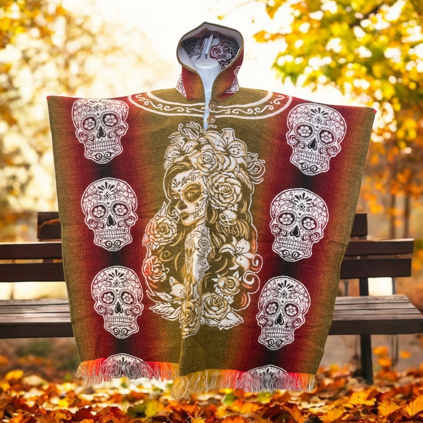 Gaban de la Catrina/ Poncho de la Catrina with hoodie