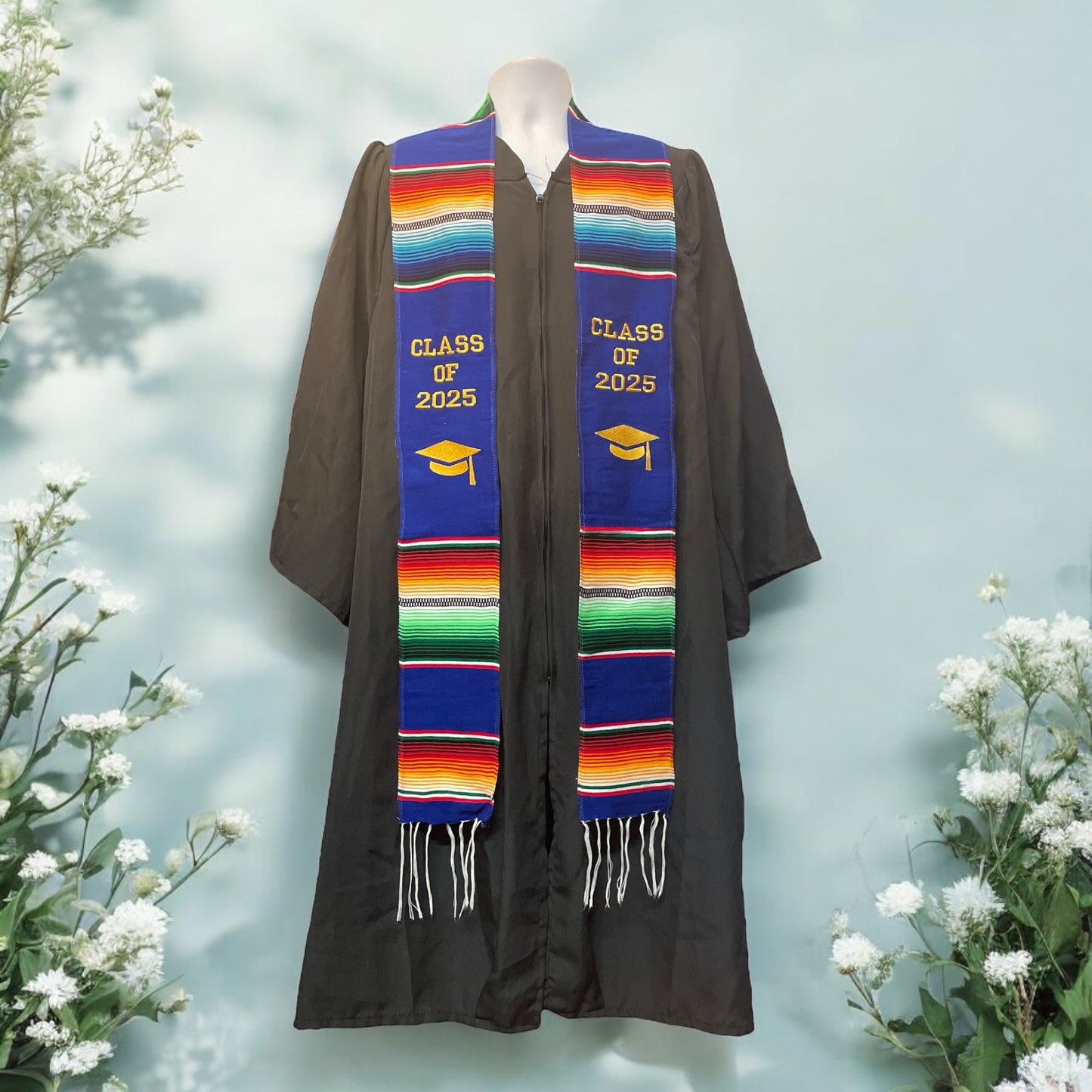 Estola de graduacion 2025 en autentico sarape mexicano. Graduation Stole/sash 2025. Hispanic Heritage